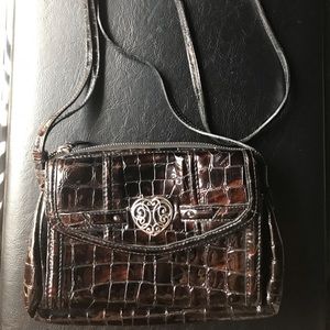 Brighton 💯 % Leather Brown Croco Crossbody